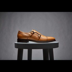 Brave Gentleman Vegan Tan Double Monk Strap Shoes